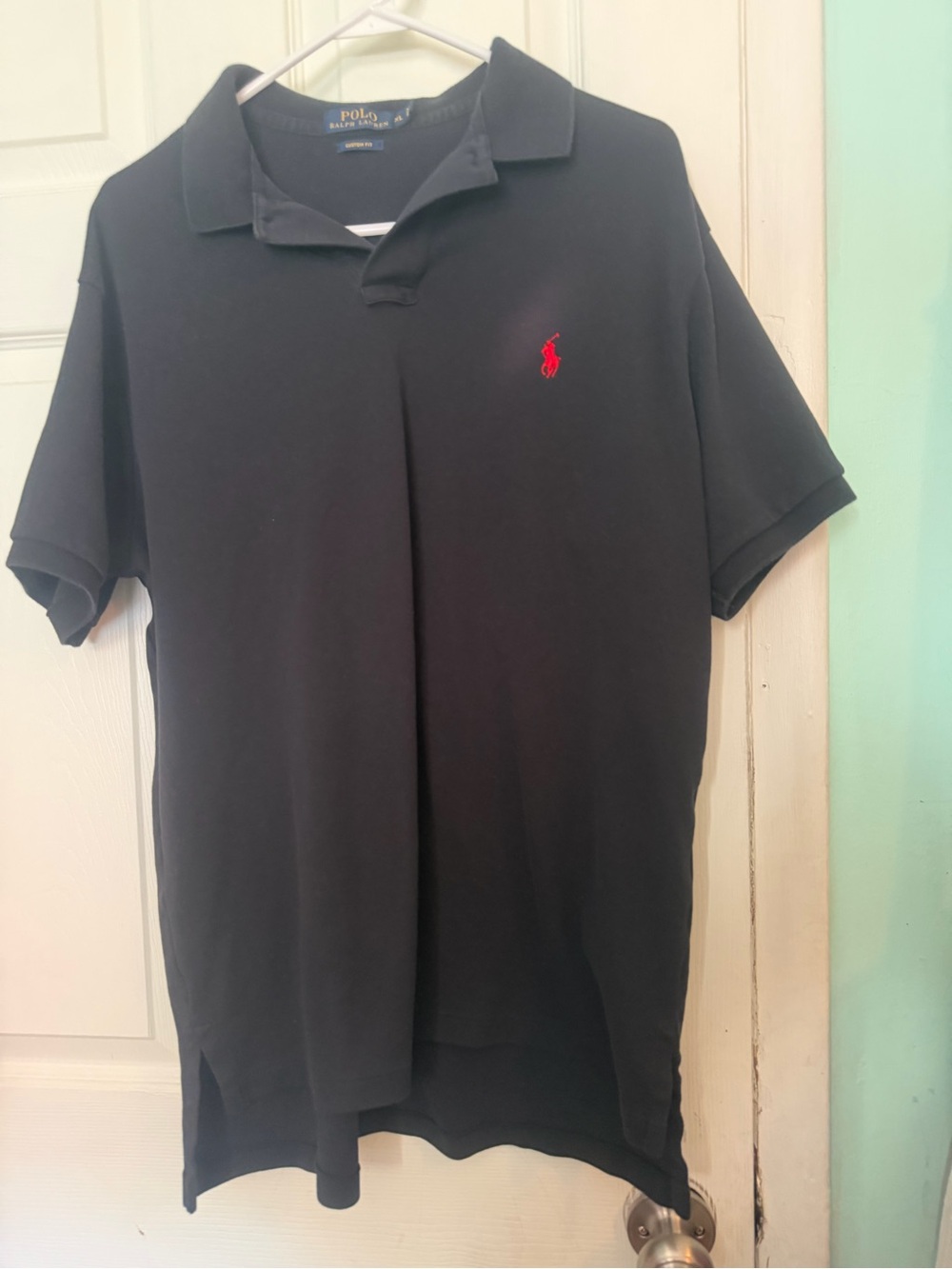 Polo Ralph Lauren Men’s XL Navy Custom Fit Polo Shirt Flawed